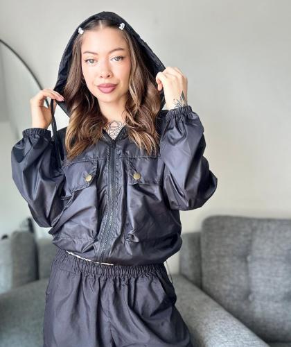 Campera Rompe Viento Black
