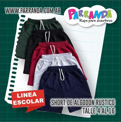 Short de Algodón Rústico Niño Escolar