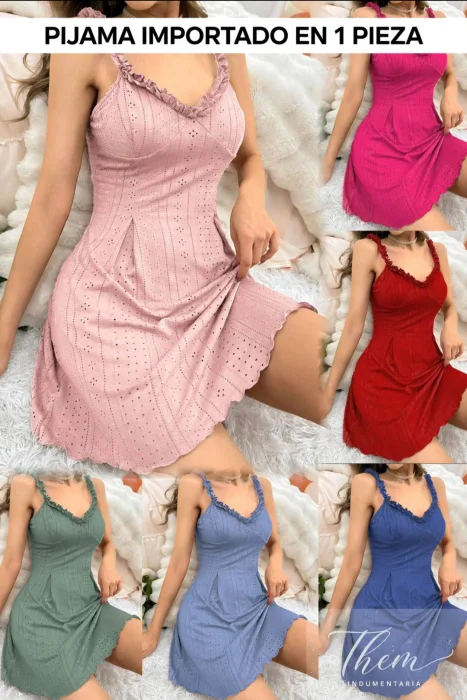 Pijama una Pieza Camisón Liso Importado
