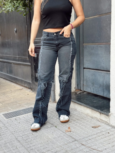 Wide Leg Gris Deflecado