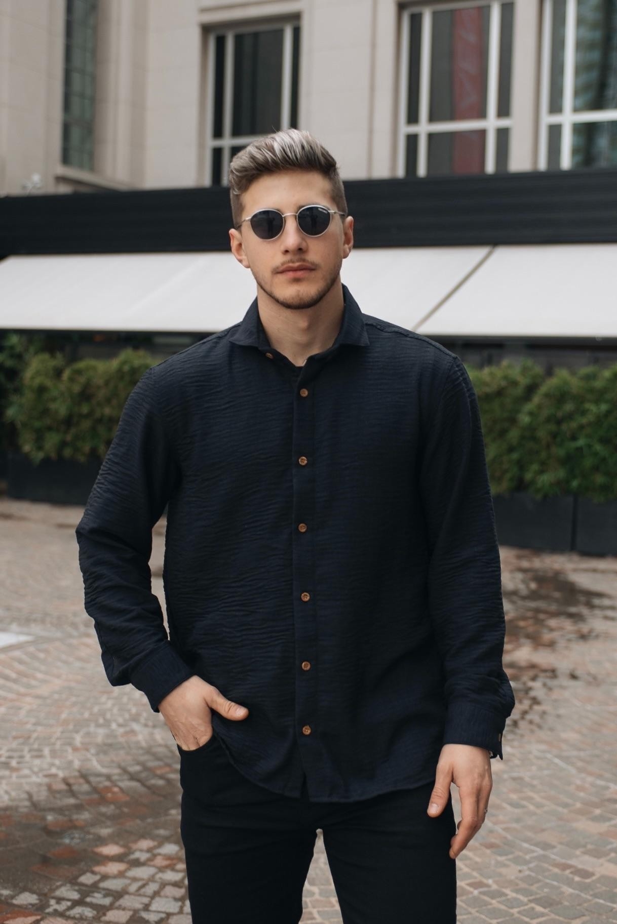 Camisa de Lino Hart Liso Rigido Manga Larga - Imagen 3