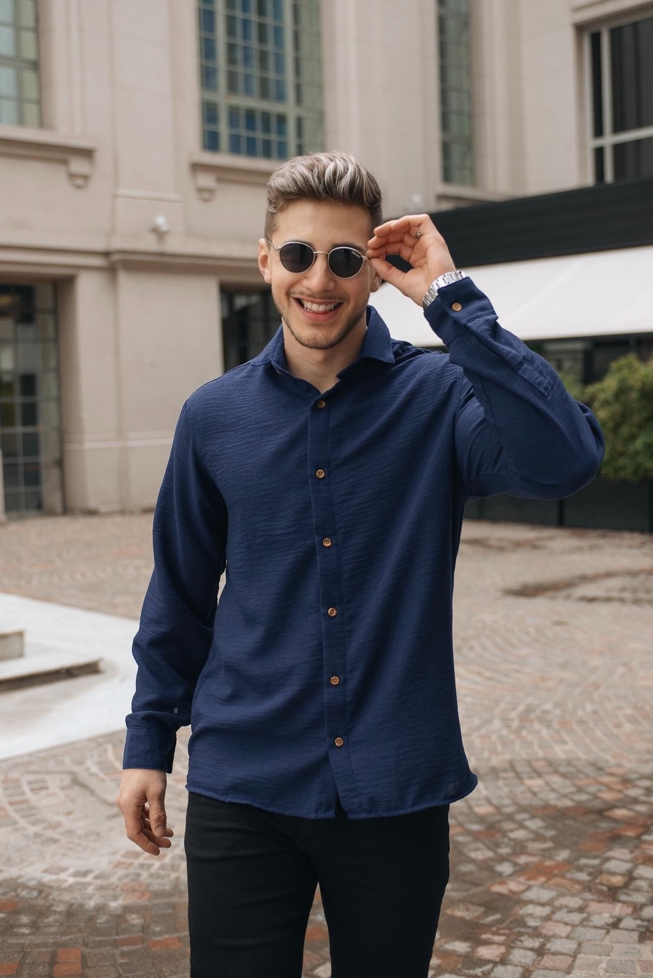 Camisa de Lino Hart Liso Rigido Manga Larga - Imagen 5