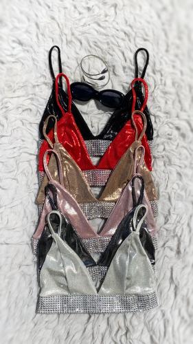 Top Taza Foil Faja Brillos Stras - Miniatura 2