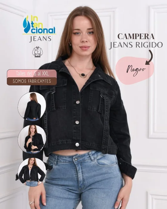 Campera Crop Jeans Rigido