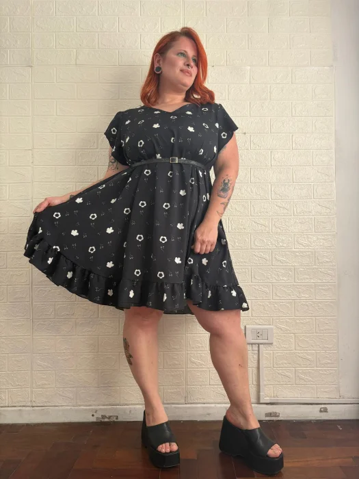 Vestido Corto de Fibrana Poplin Divino