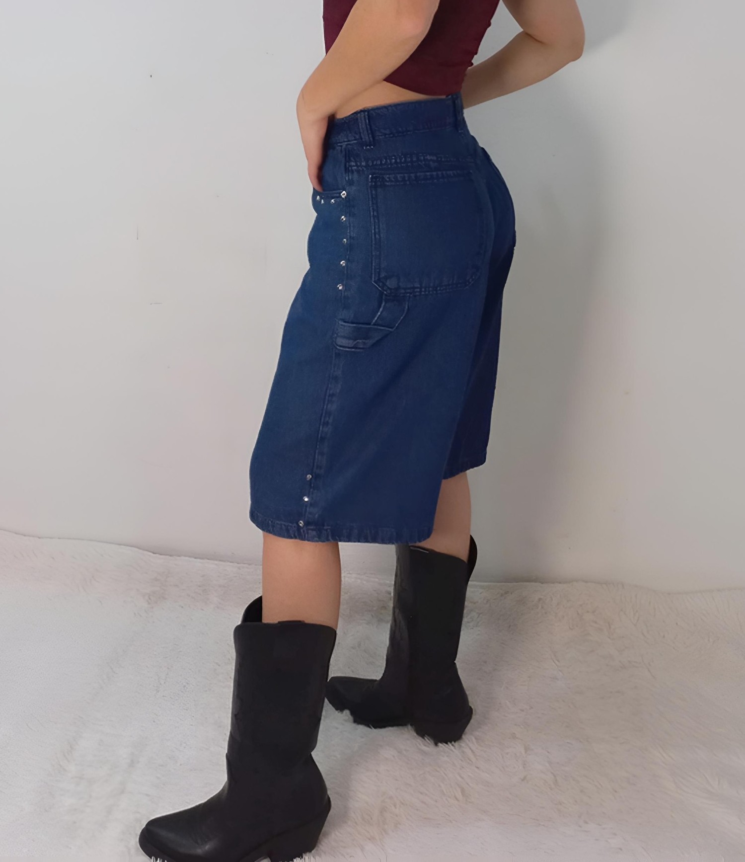 Bermuda Azul con Tachas - Imagen 2