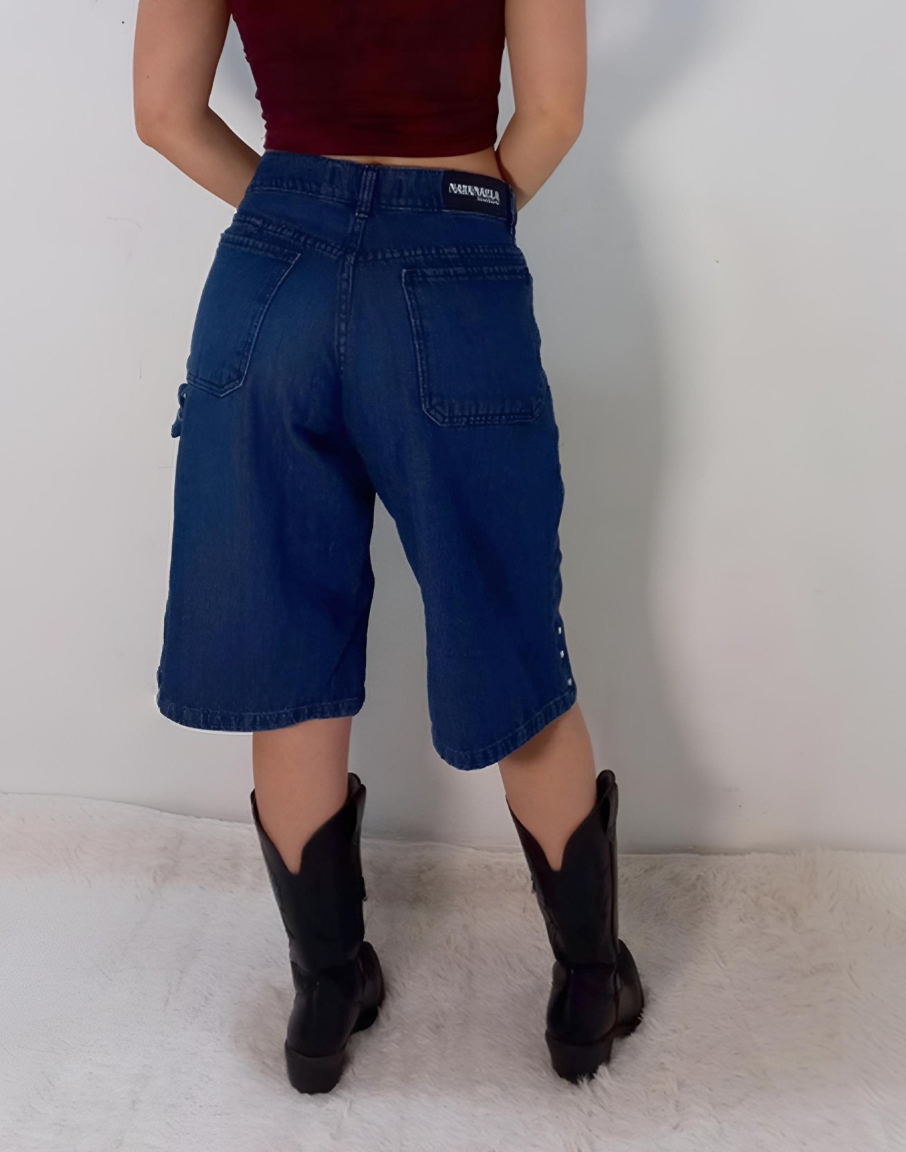 Bermuda Azul con Tachas - Imagen 3
