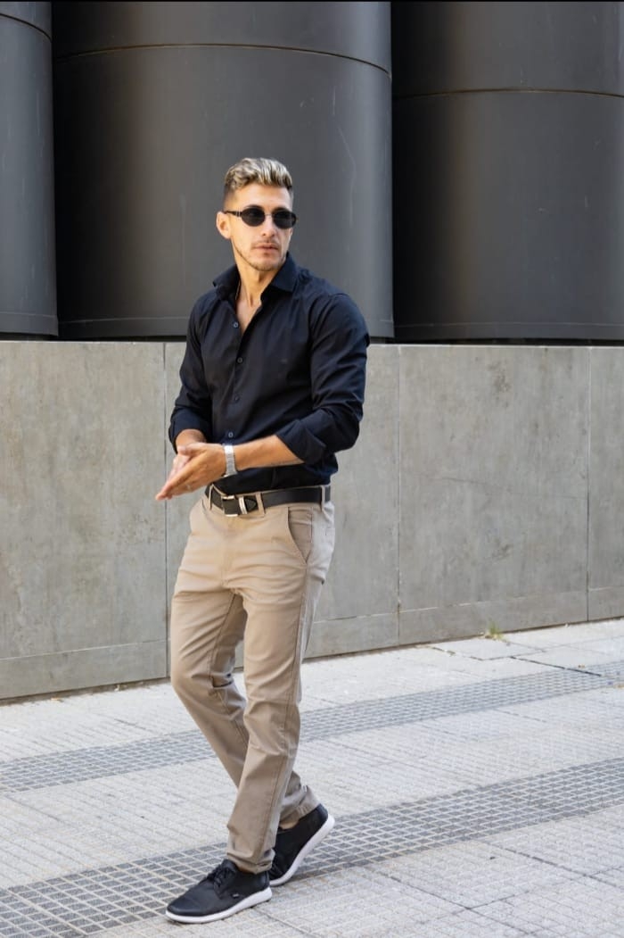 Pantalón Corte Chino Gabardina - Imagen 1