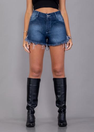 Short de Jean Corto Azul Liso - Miniatura 2