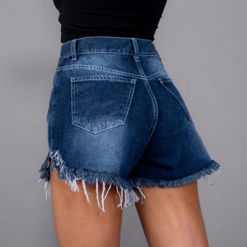 Short de Jean Corto Azul Liso - Miniatura 8
