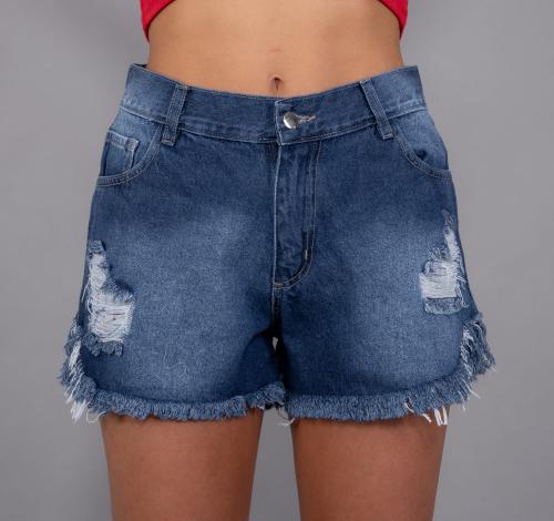 Short de Dama con Roturas Deflecado - Miniatura 3