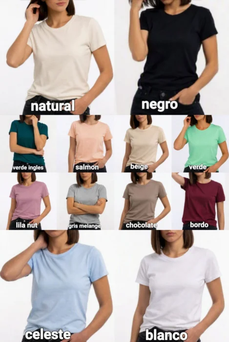 Remera Dama  Algodon Peinado.
