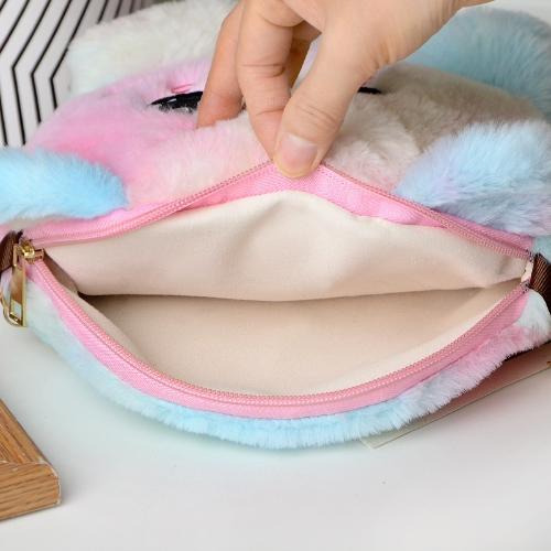 Cartera Infantil Peluche Gato Kawaii Bandolera Niña Suave con Cadena Dorada - Miniatura 4