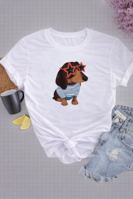 Remera Estampada Perro Salchicha