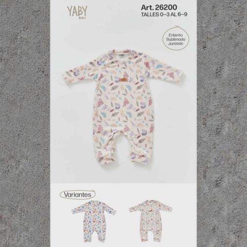 Entero Plush Estampado Yaby T.(0-3/3-6/6-9 Meses) Art.26200