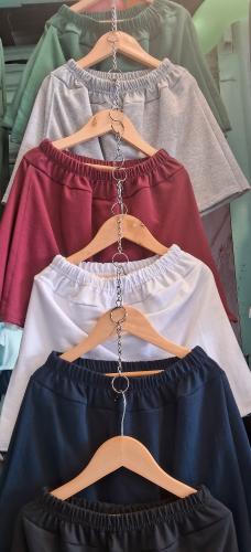 Short Pollera Rústica Nena Verde y Bordo