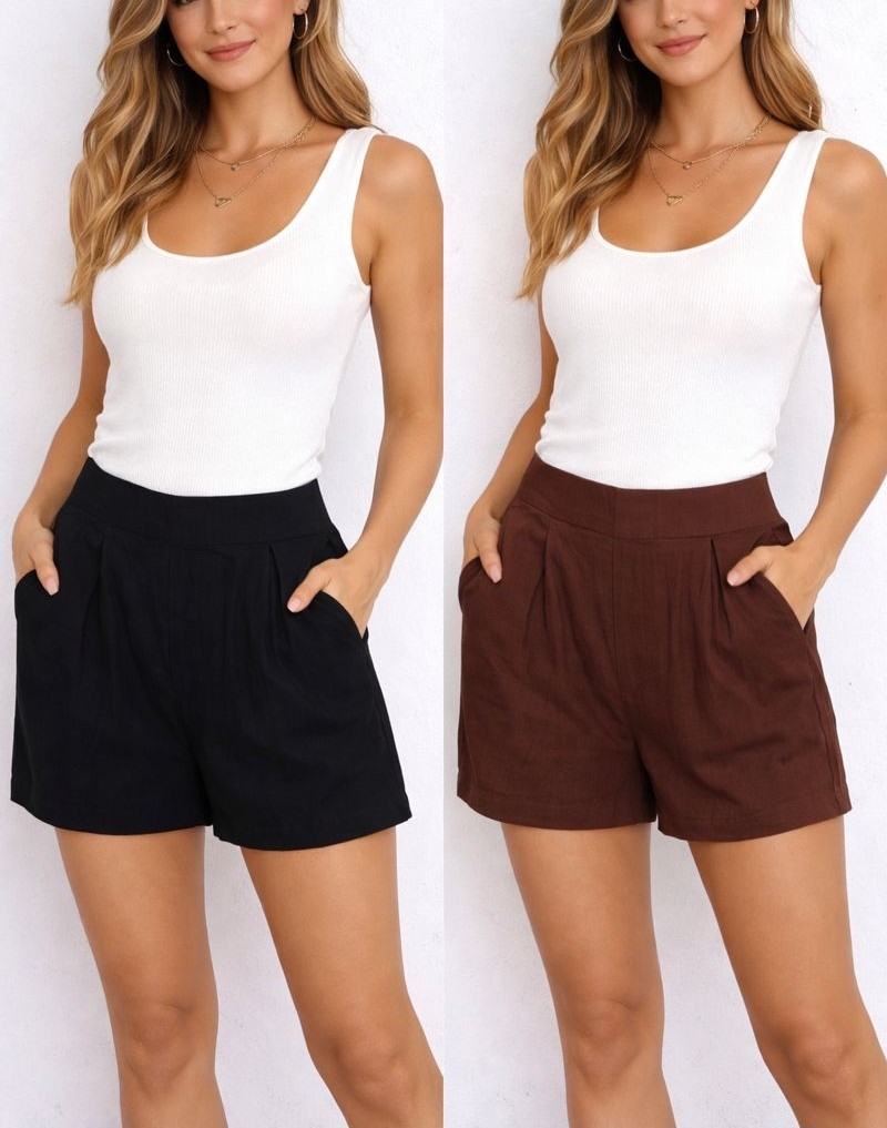 Short de Lino Spandex Estilo Sastrero - Imagen 2
