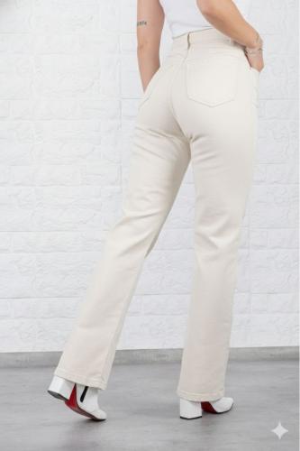 Pantalón Baggy de Gabardina Beige, Blanco y Negro - Miniatura 3