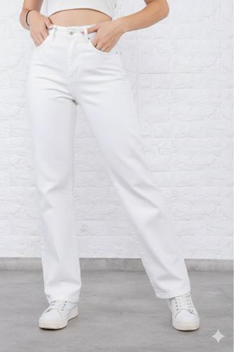 Pantalón Baggy de Gabardina Beige, Blanco y Negro - Miniatura 4