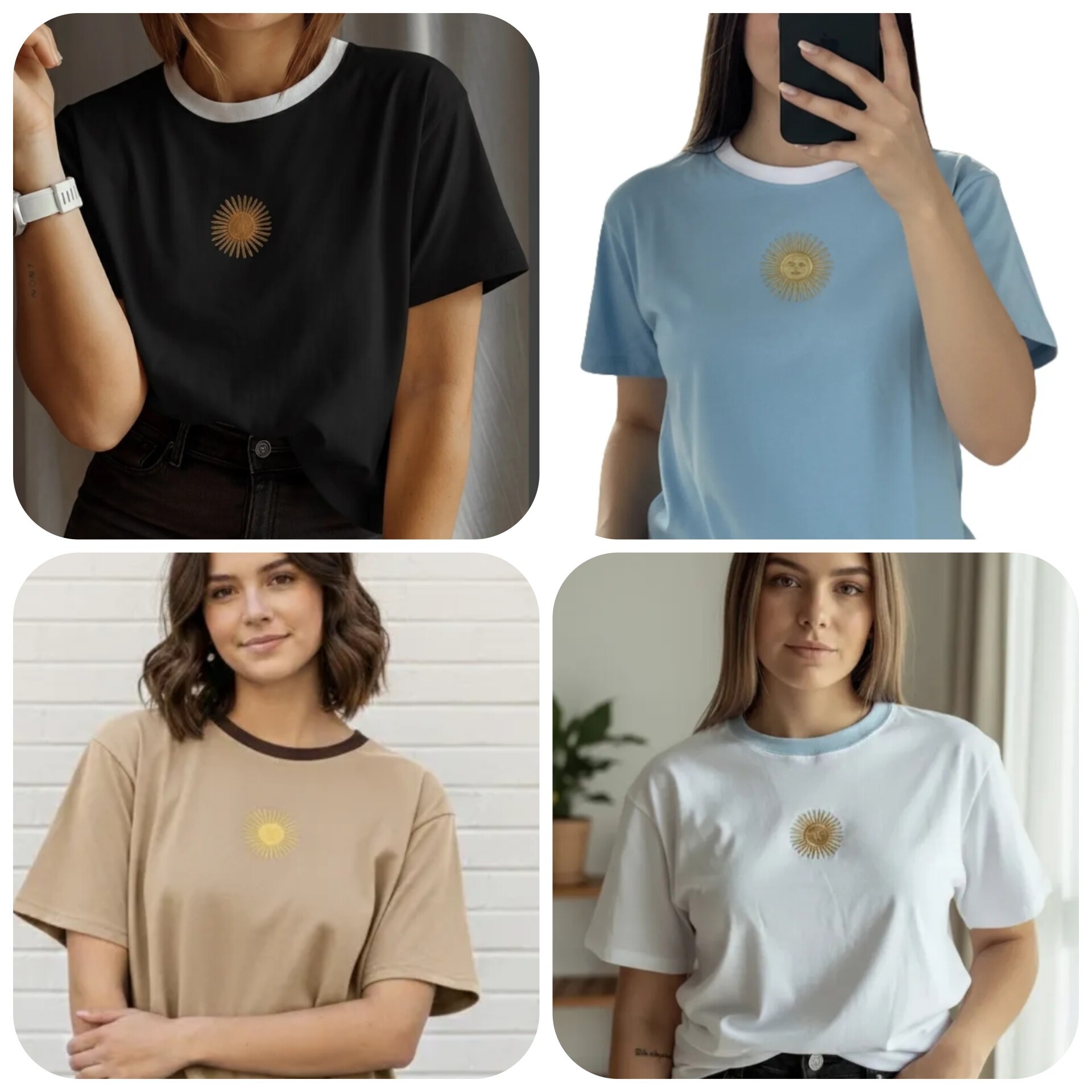 Remeras Sol de Mayo ( Algodon 24.1) - Imagen 1