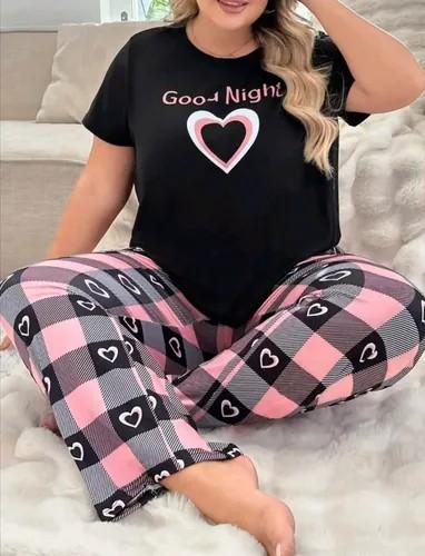 Pijama Manga Corta y Pantalón.  Talle Especial