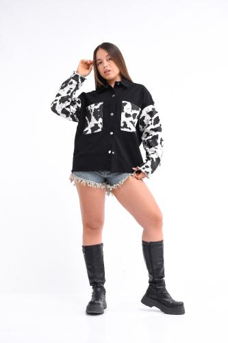 Campera Camisaco Jean Animal Vaca - Miniatura 5