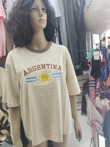 Remeras Bordadas Capsula Argentina Lisas para Mujer - Miniatura 3