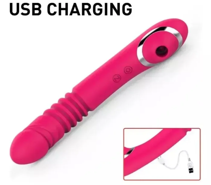 Vibrador Succionador Clítoris Retráctil Usb Recargable - Violeta