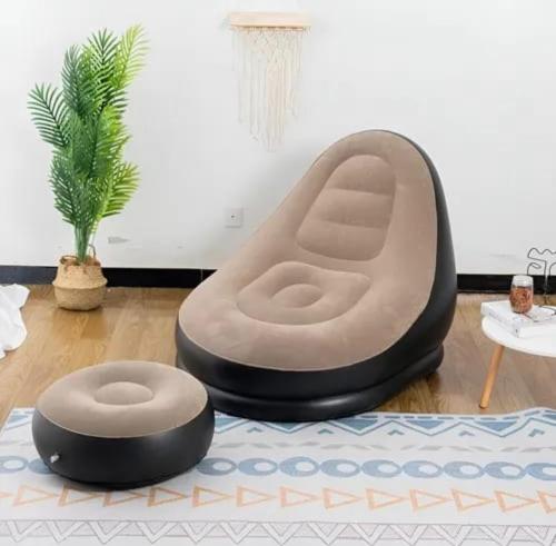 Sofa Sillon Inflable con Posa Pies Ultra Comodo Puff 2 en 1 - Miniatura 2