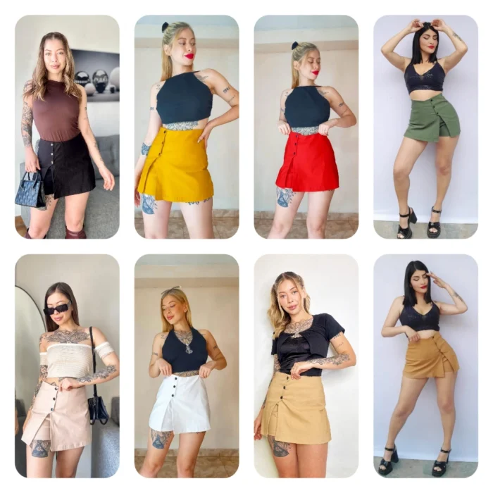 Shorts Pollera Bengalina