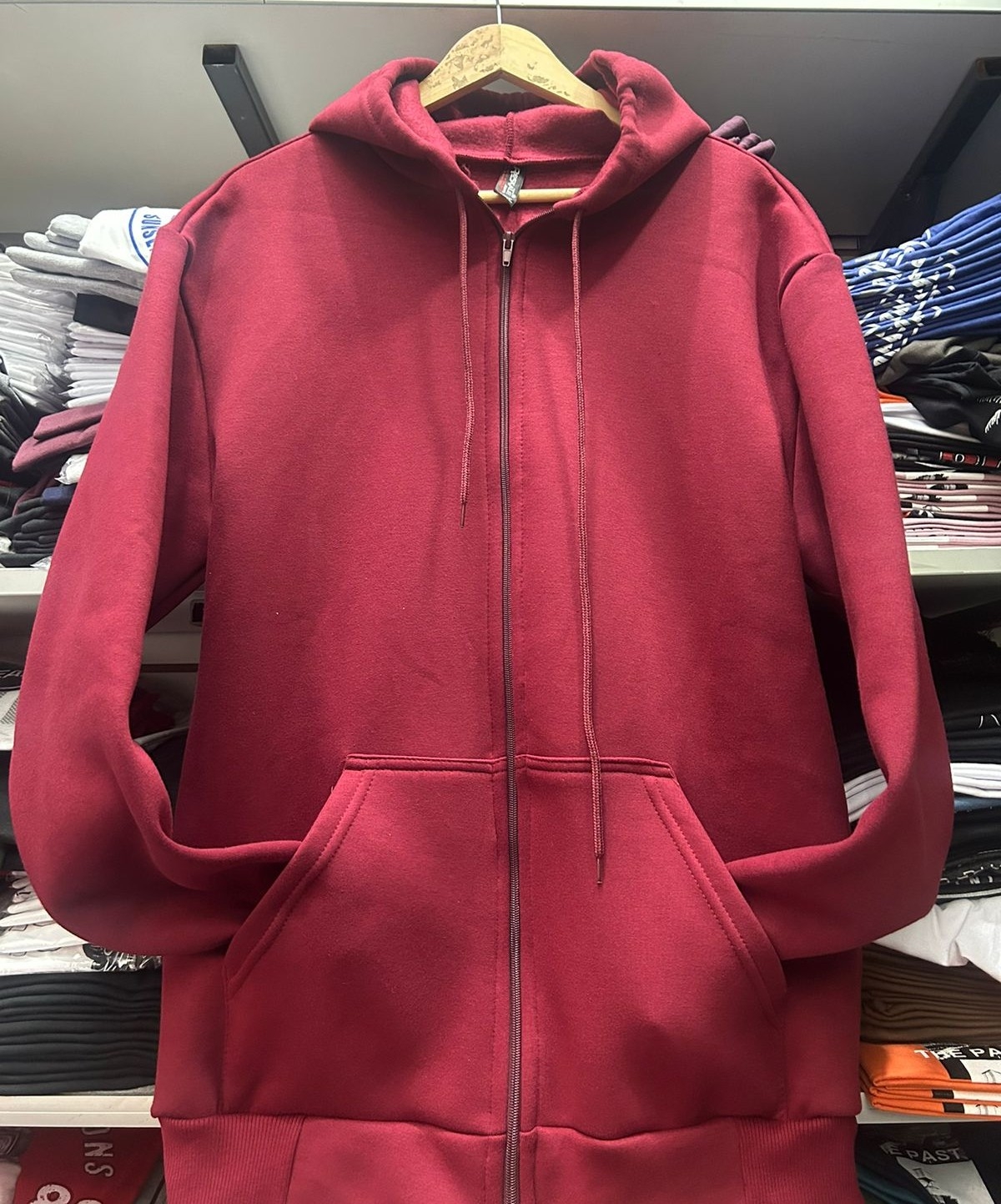 Camperas  Doble Frisa Premium Color Bordo - Imagen 3