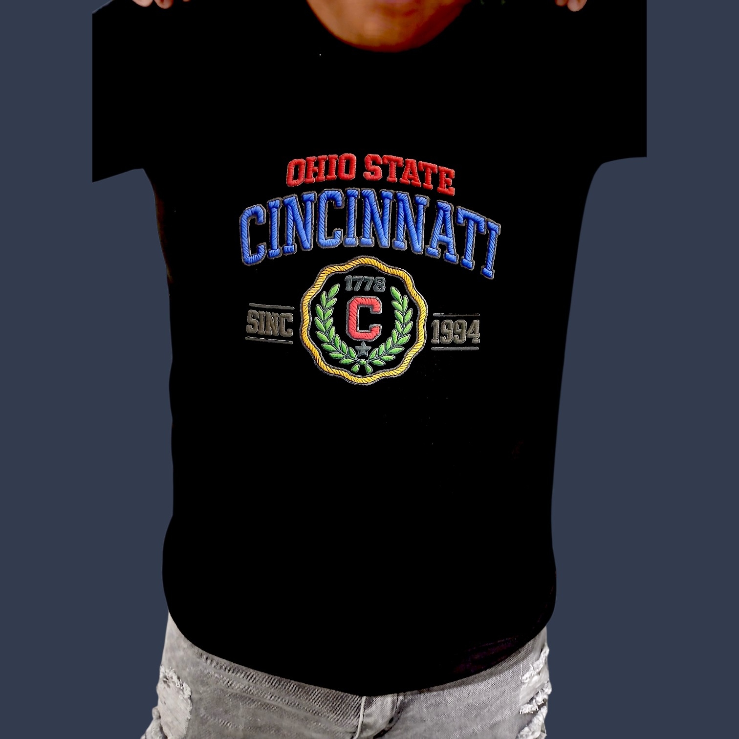 Remera Algodón Hombre Simil Bordado - Imagen 3