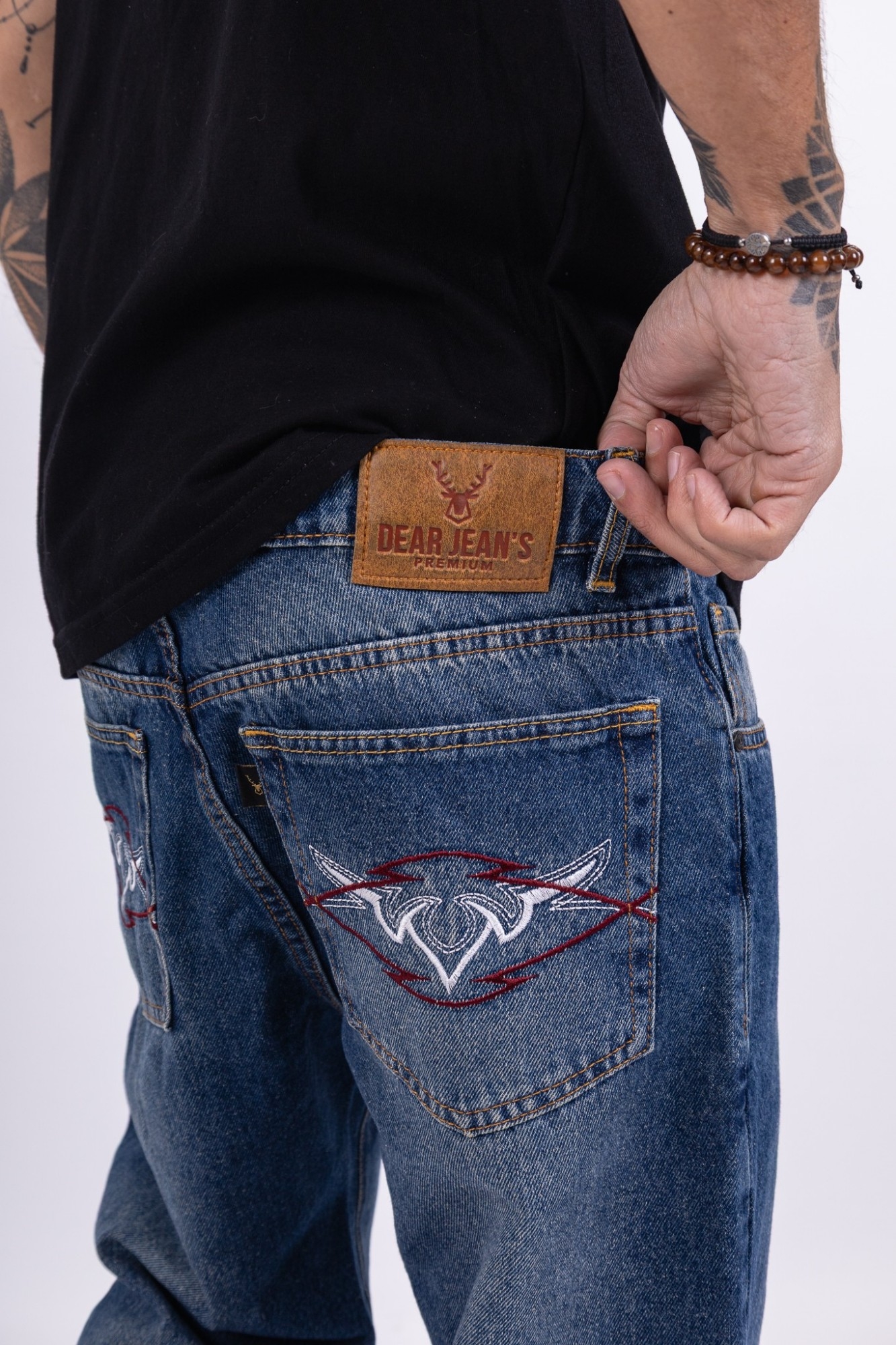 Jeans Slim Fit Clasic de Hombre Art Fsce Red - Imagen 3