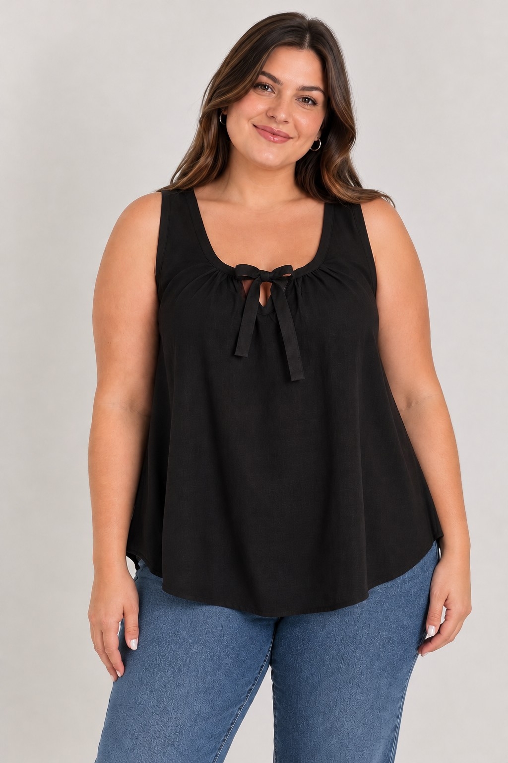 Musculosa Poplin C/ Evase y  Detalle Cuello - Imagen 3