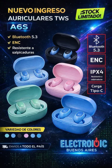 Auriculares Inalámbricos Bluetooth A6s