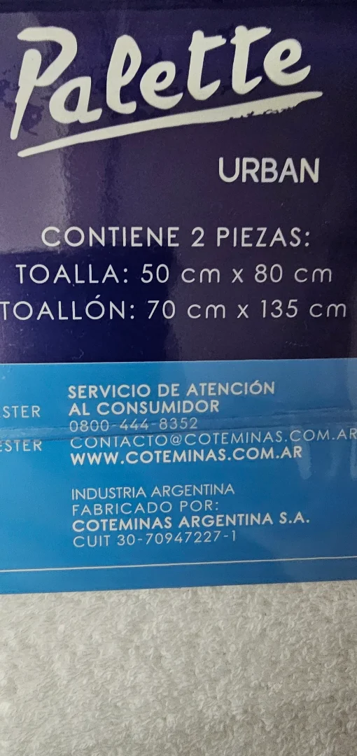 Set de Toalla y Toallón Palette Urban 100% Algodón - Imagen 3