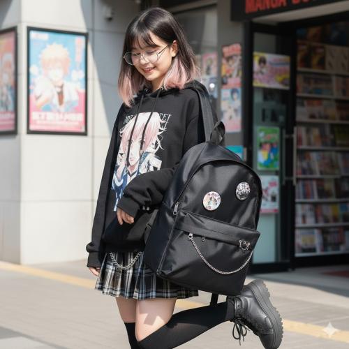 Mochila Bts de Andorra 40×28× Profund 14 Cm Aprox  Linea Premium con Pins, Juvenil - Miniatura 1