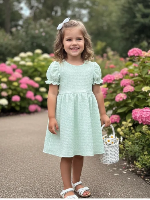 Vestido Manga Princesa Verde Menta