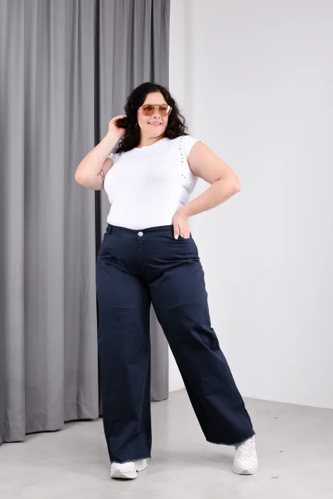 Pantalón Wide Leg Talles Especiales Rígido