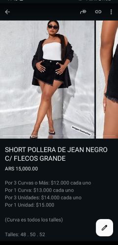 Pollera Short Jean Grande Dama Falda Corta Denim Mujer Mayoristas Hotsale - Miniatura 5