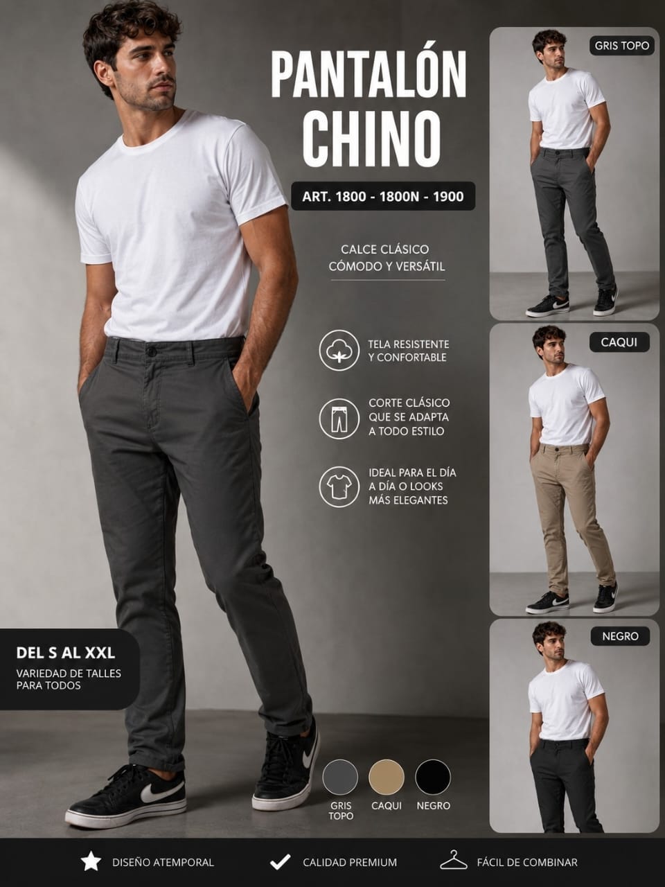 Pantalón Bolsillo Chino Gabardina Elastizada - 64948f7b-1afc-4530-89f0-c1b3660edde7.jpeg