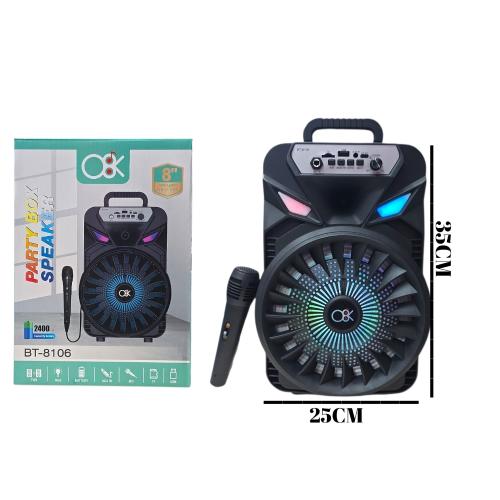 Parlante Bluetooth 8 Pulgadas C/ Microfono (bt-8106)