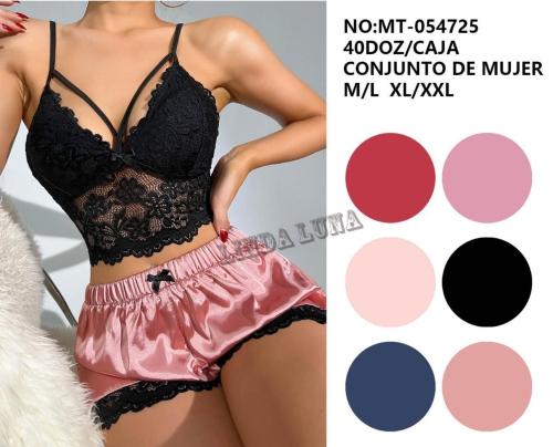 12 Pijamas Saten con Puntilla  Importadas - Miniatura 2
