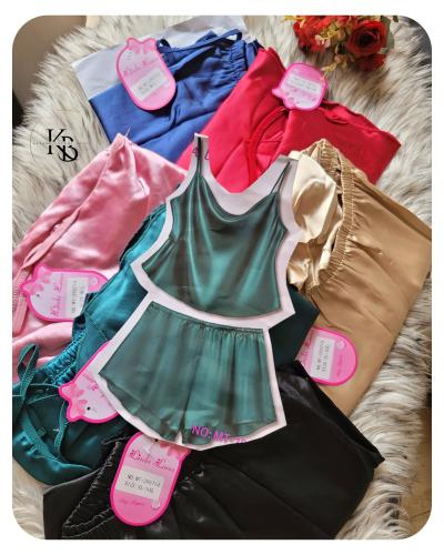 12 Pijamas Saten Lisas Importadas Docena