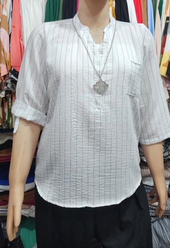 Camisolas Cuello Mao en Polina Rayado Mangas 3/4
