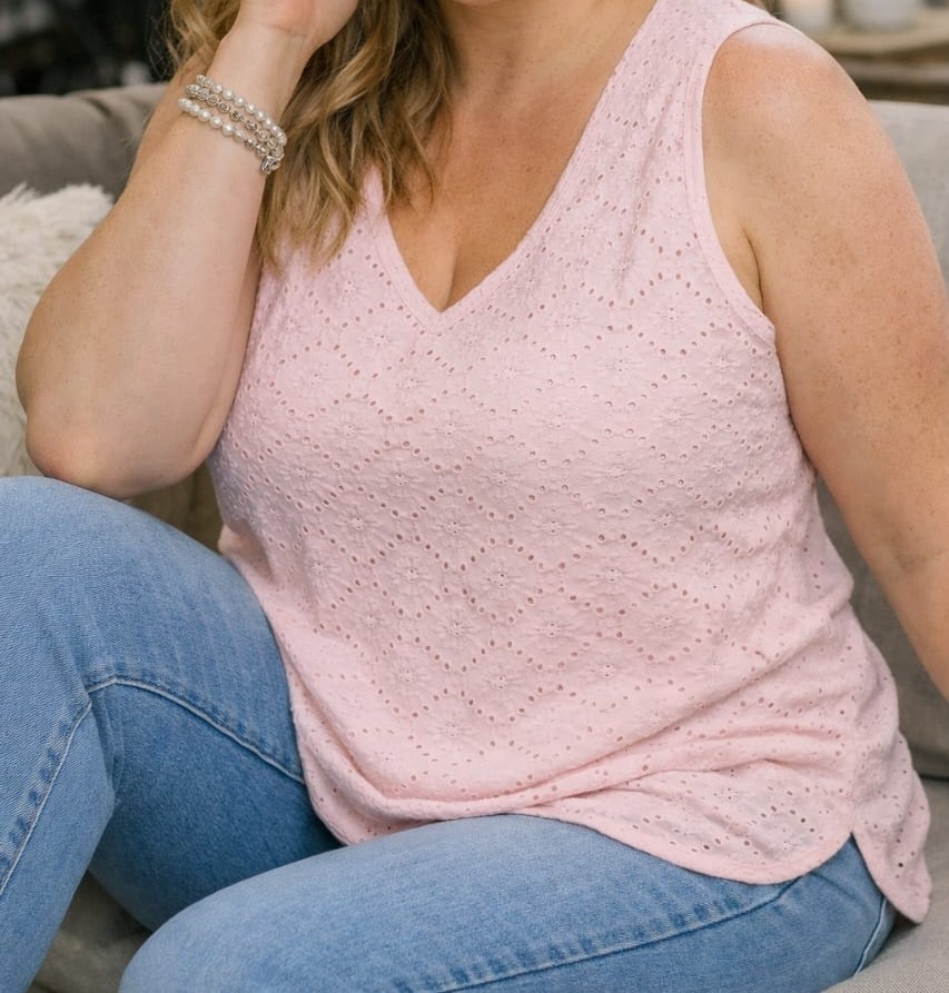 Musculosa de Broderie Talles Especiales - Imagen 2
