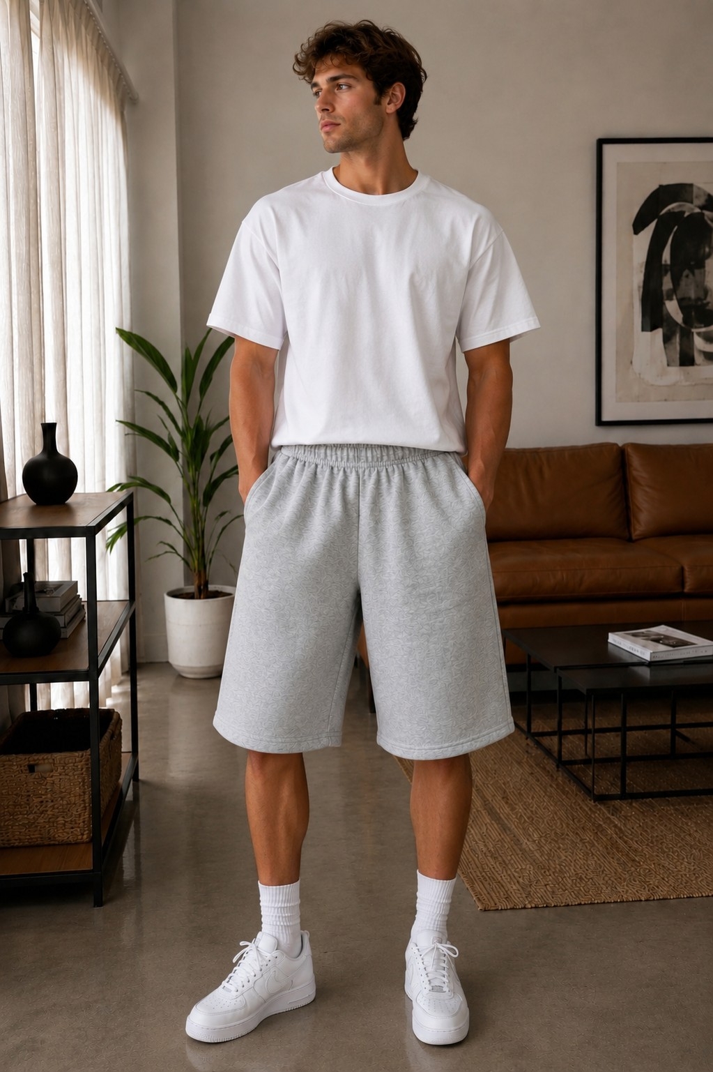 Bermuda Baggy ( Unisex ) Algodón Rústico  Pesado ( N) - Imagen 3