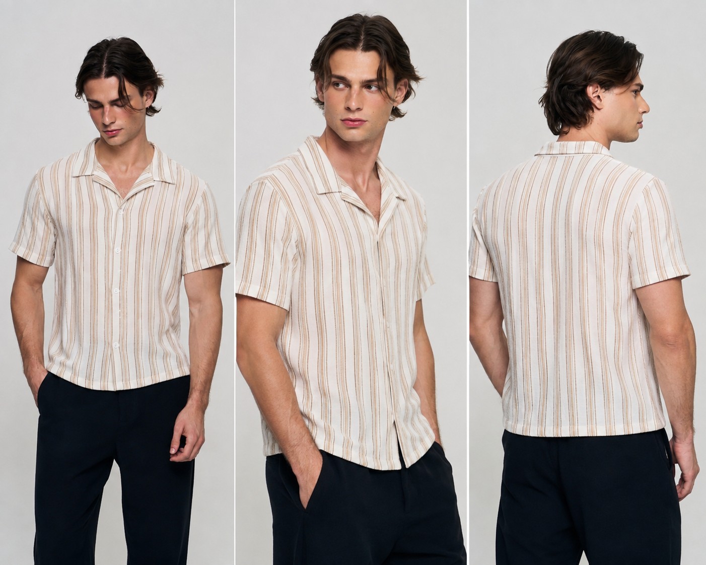 Camisa Rallada de Lino - Imagen 1