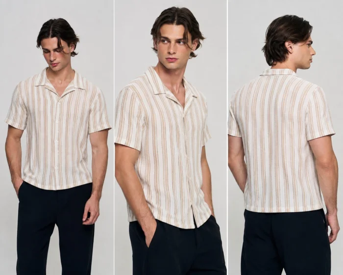 Camisa Rallada de Lino