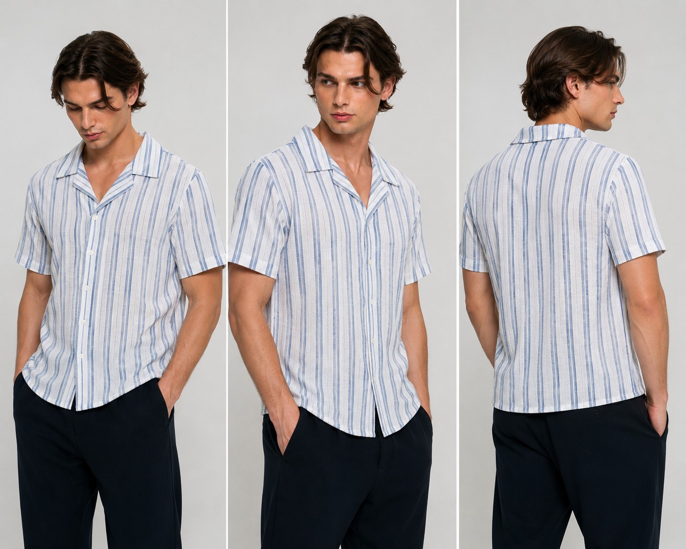 Camisa Rallada de Lino - Imagen 3